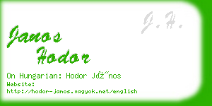 janos hodor business card